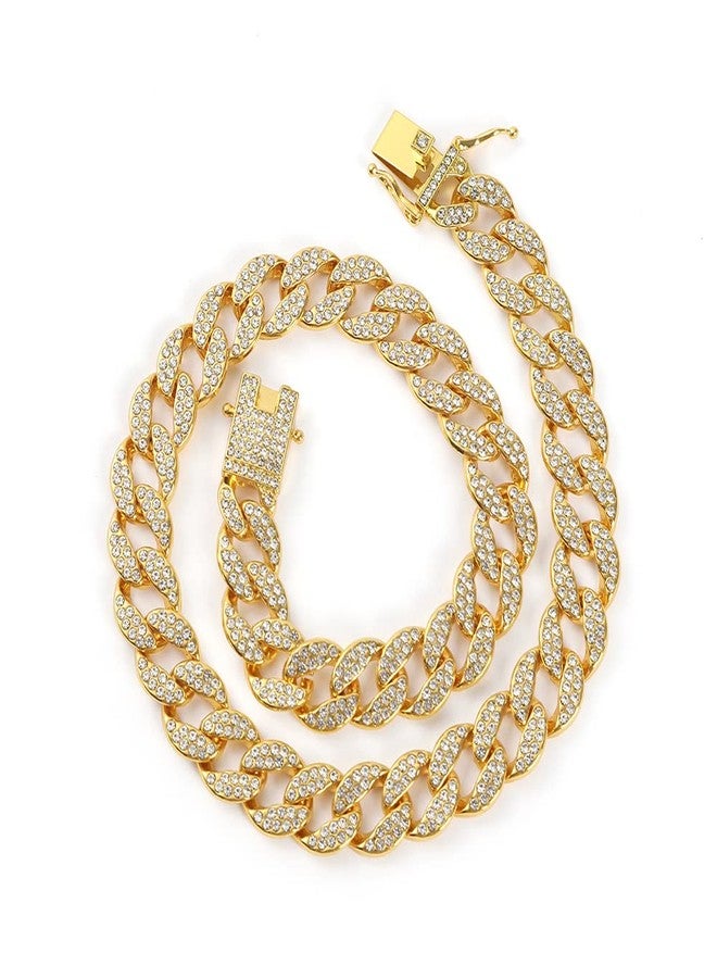 Weimostar Dog Chain Collars for Small Dogs,Rose Gold Dog Necklace Diamond Bling Rhinestone Sparkly Jewelry Metal Cuban Link Puppy Collar for XXS XS Small Medium Girl Pets Cat Kitten 10 Inch - Image 4
