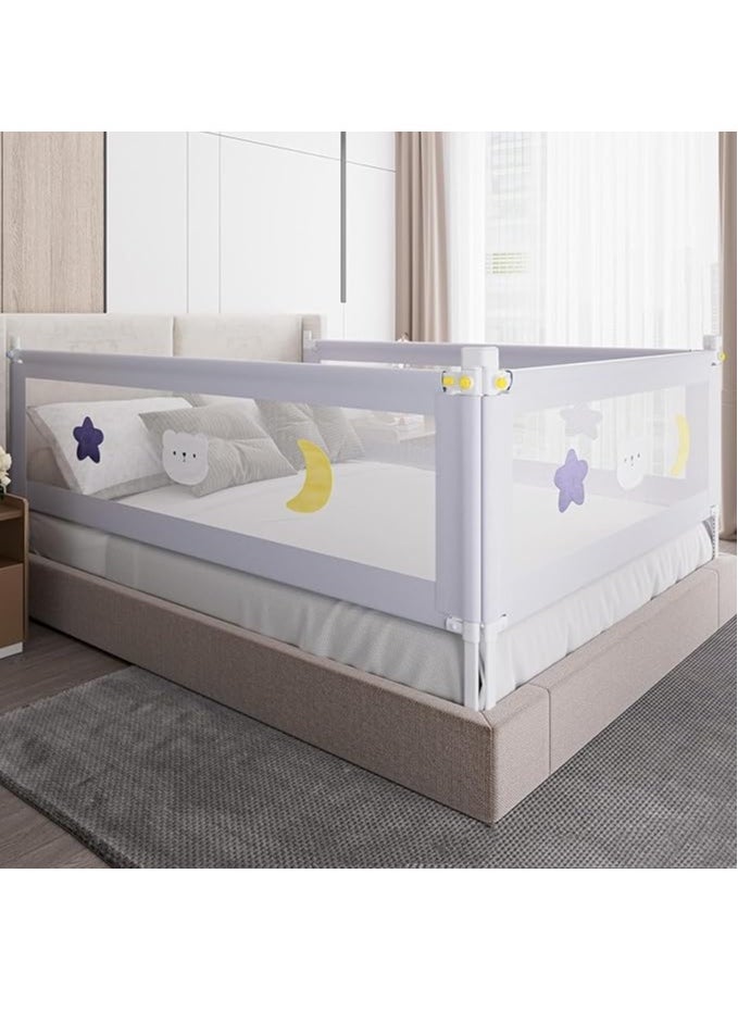 SKY-TOUCH - Bed Rail for Toddlers 2m, Baby Bed Rail Guard Infants Safety Bed Guardrail Adjustable Height, Upgraded seamless reinforced safety fence protector baby crib rail guardrail - Image 1