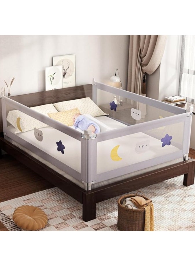 SKY-TOUCH - Bed Rail for Toddlers 2m, Baby Bed Rail Guard Infants Safety Bed Guardrail Adjustable Height, Upgraded seamless reinforced safety fence protector baby crib rail guardrail - Image 1