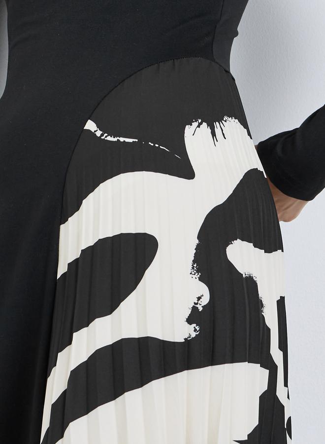 ستايلي فستان ميدي بتفاصيل كسرات - Image 3