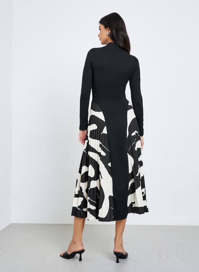 ستايلي فستان ميدي بتفاصيل كسرات - Image 4