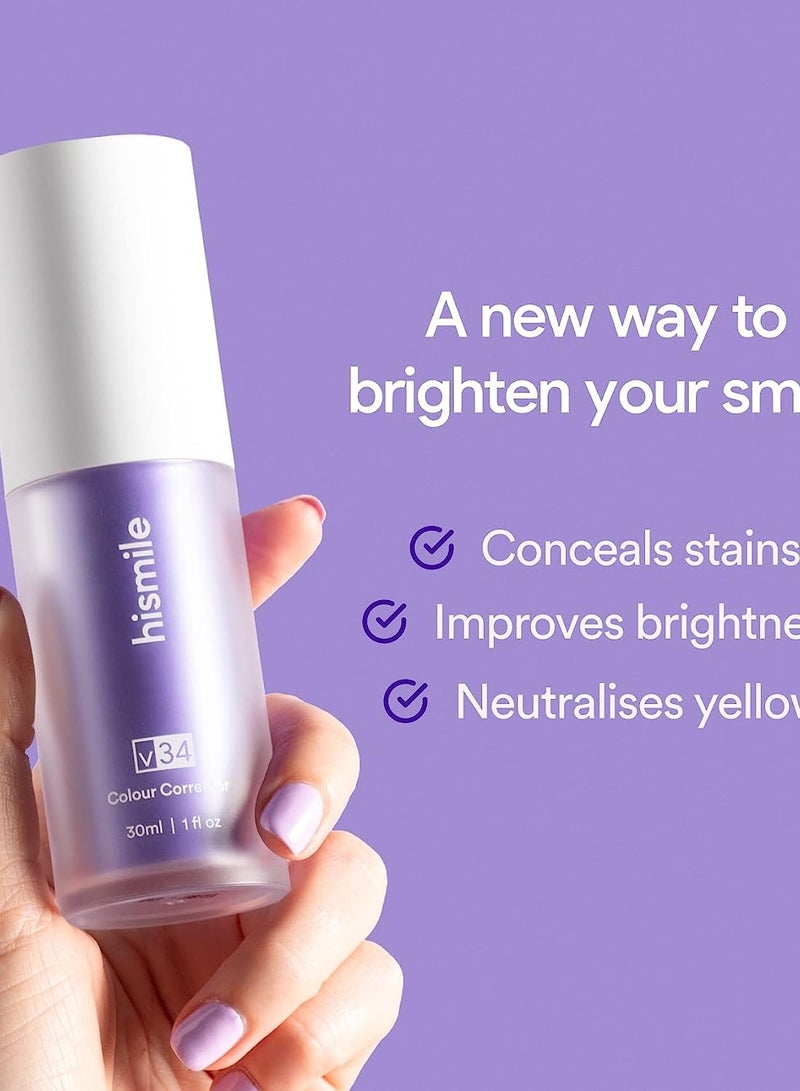 HiSmile Teeth Color Corrector, Purple Teeth Brightening Toothpaste, Remove Stains, Teeth Brightening Purple Toothpaste, Remove Coffee, Stains, Yellow Teeth (30ml） - Image 2