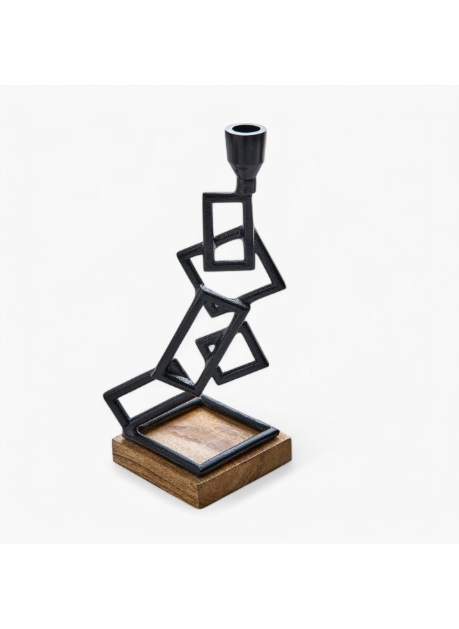 Home Box Certosa Metal Table Decor Accent with Wooden Base - 12x11x34 cm  - Image 5