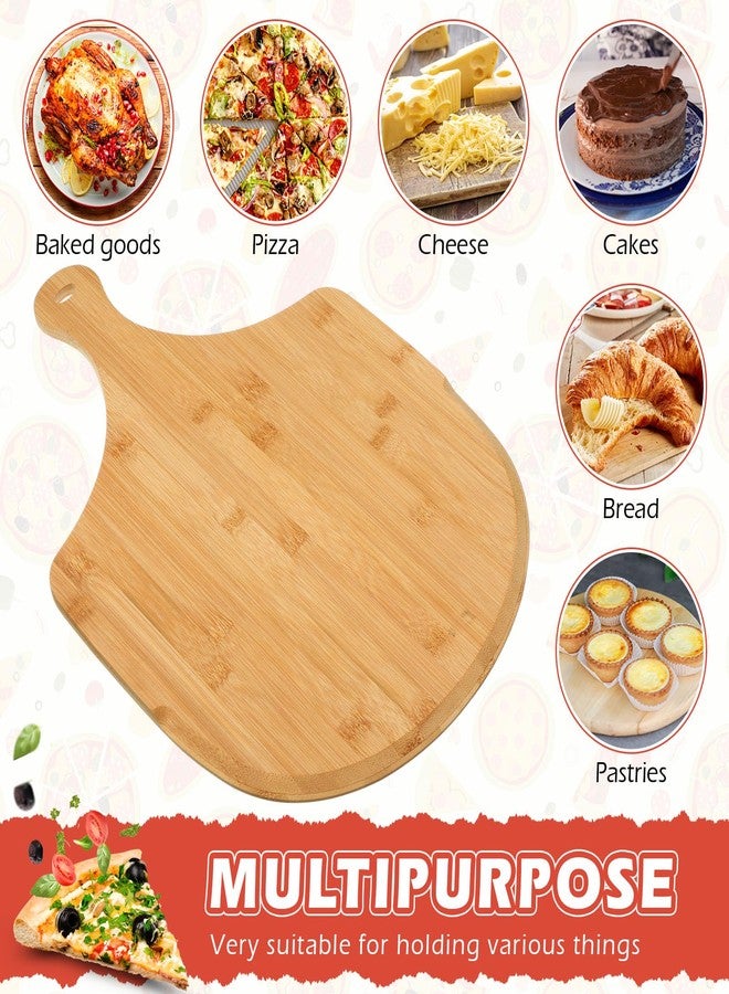 Norme 6 Pcs Bamboo Pizza Peel Set, Wooden Pizza Paddle with Handle, Wood Cutting Board, Oven Accessory for Breads, Cheese, Fruit, Vegetables, Kitchen Accessories(16.5 x 12 Inch) - Image 4