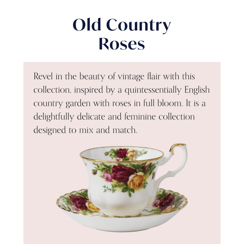 Royal Albert Old Country Roses Teacup & Saucer Set, 6.5 oz, Multi - Image 5