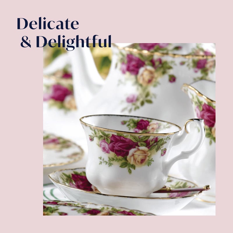 Royal Albert Old Country Roses Teacup & Saucer Set, 6.5 oz, Multi - Image 5