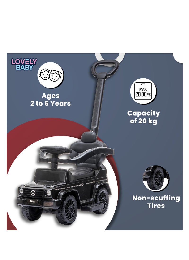 Mercedes-Benz Lovely Baby Mercedes-Benz Push Car for Kids LB 3388H, Ride-on w/ Handlebar, Storage, Comfortable Foot-Rest, Age 1-3 Yrs - Black  - Image 5