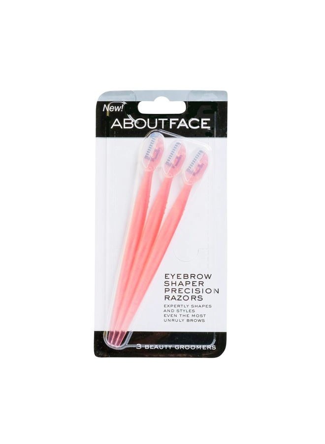 About Face Facial Razor & Eyebrow Shaper (3 Ct) - Removes Peach Fuzz on Cheeks, Chin, or Forehead & Delicately Shapes Eyebrows  - Image 1