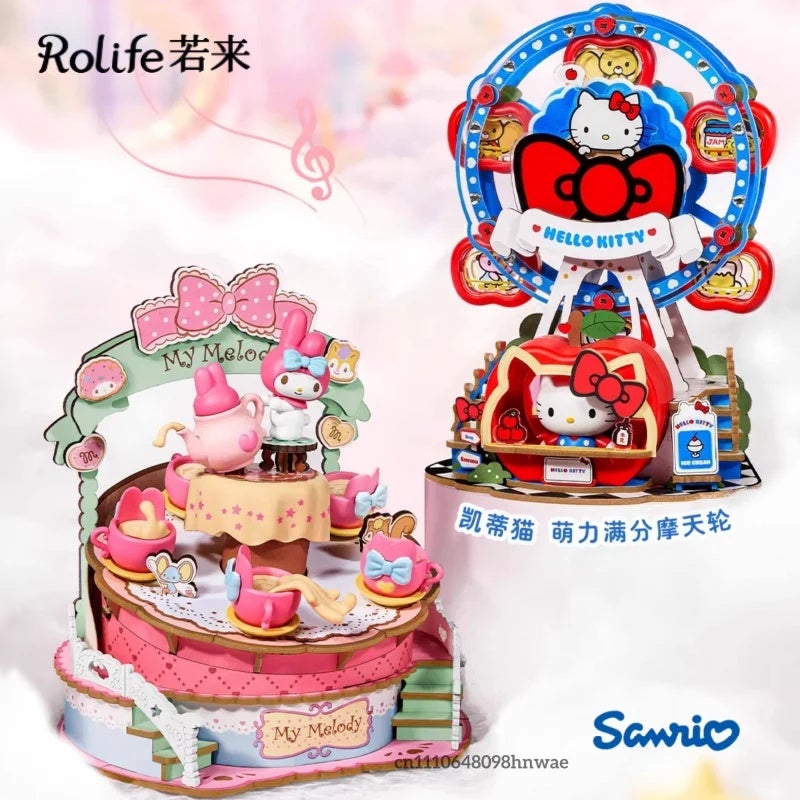 رولايف مجموعة مكعبات بناء Rolife Family Music Box Series Building Blocks Ferris Wheel Assembly Model Ornament Gift, DWL06 combination 0993562 - Image 2