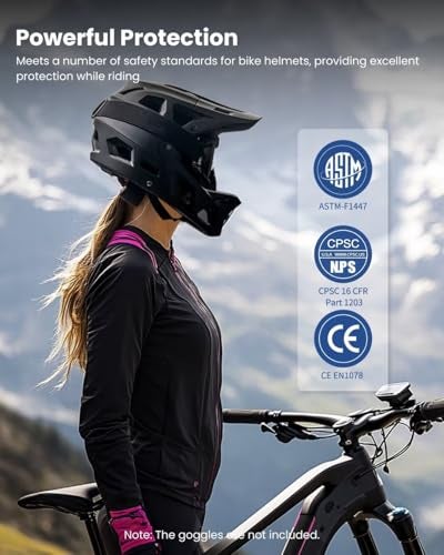 ILM Adult Mountain Bike Helmet Men & Women Full Face Lightweight BMX MTB Helmet ASTM CPSC CE Certified Cycling Model ZL-B068 (MB, Large) - Image 3