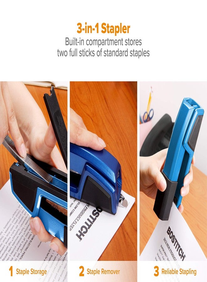 Bostitch Office Epic Metal 3 in 1 Stapler, 25 Sheet Capacity, Includes 210 Staples in Staple Storage Compartment & Integrated Remover, - Image 3