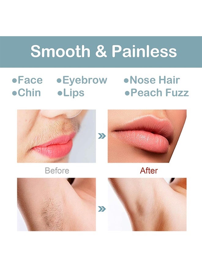 حاجب الوجه مقطع للنساء - 2 في 1 قابلة لإعادة الشحن وجه حاجب الحلاقة - إزالة الوجه الخوخ فوز إزالة الوجه بلا ألم مدمجة في ضوء LED للشفتين ذراع الأنف الشعر بيكيني خط الجسم (الوردي) - Image 2