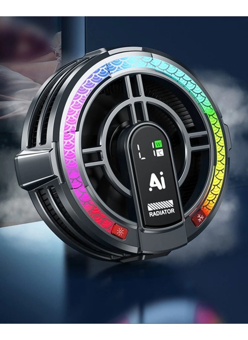 ELTRAZONE Kirin Dragon Magnetic Tablet Cooler | RGB Gaming Radiator Fan with Smart Temperature Monitor | Ultra-Quiet High-Speed Cooling for Tablets & Phones | Magnetic Heat Dissipation System for Gamers | Lightweight, USB-Powered Cooling Pad with LED Lights - Image 2