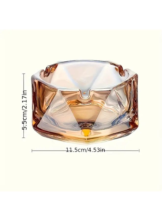Large Transparent Octagonal Glass Ashtray with Starry Sky Design Colorful Flowing Patterns Glossy Finish for Home Office Hotel Decor - Image 3