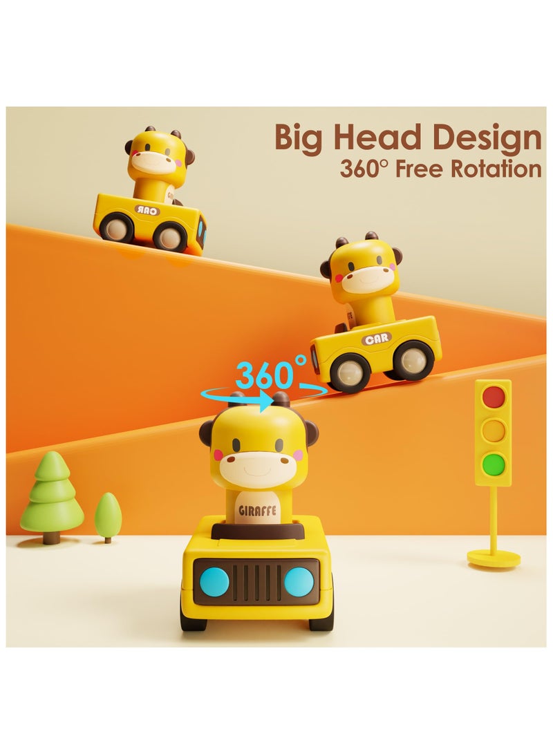 أنمي ألعاب سيارات للأطفال الصغار من 1 إلى 3 سنوات، سيارات سباق على شكل حيوانات صغيرة، مجموعة سيارات لعب للأطفال الرضع، ألعاب سيارات احتكاك للأطفال من 6 إلى 9 إلى 12 إلى 18 شهراً، هدايا عيد الميلاد الأول للأولاد من 1 إلى 2 سنة - Image 3