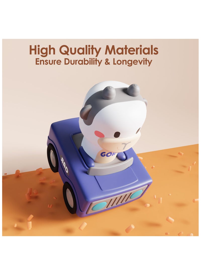 أنمي ألعاب سيارات للأطفال الصغار من 1 إلى 3 سنوات، سيارات سباق على شكل حيوانات صغيرة، مجموعة سيارات لعب للأطفال الرضع، ألعاب سيارات احتكاك للأطفال من 6 إلى 9 إلى 12 إلى 18 شهراً، هدايا عيد الميلاد الأول للأولاد من 1 إلى 2 سنة - Image 4