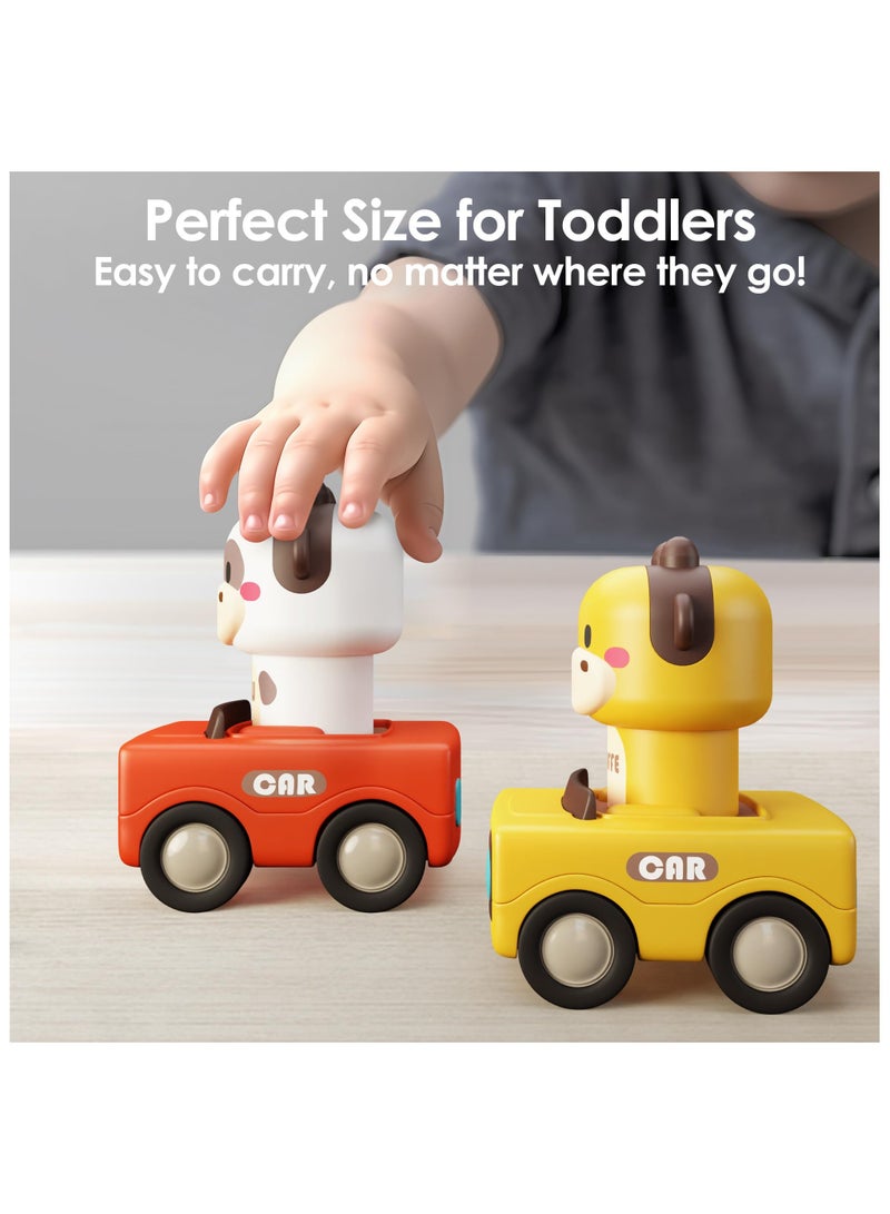 أنمي ألعاب سيارات للأطفال الصغار من 1 إلى 3 سنوات، سيارات سباق على شكل حيوانات صغيرة، مجموعة سيارات لعب للأطفال الرضع، ألعاب سيارات احتكاك للأطفال من 6 إلى 9 إلى 12 إلى 18 شهراً، هدايا عيد الميلاد الأول للأولاد من 1 إلى 2 سنة - Image 5