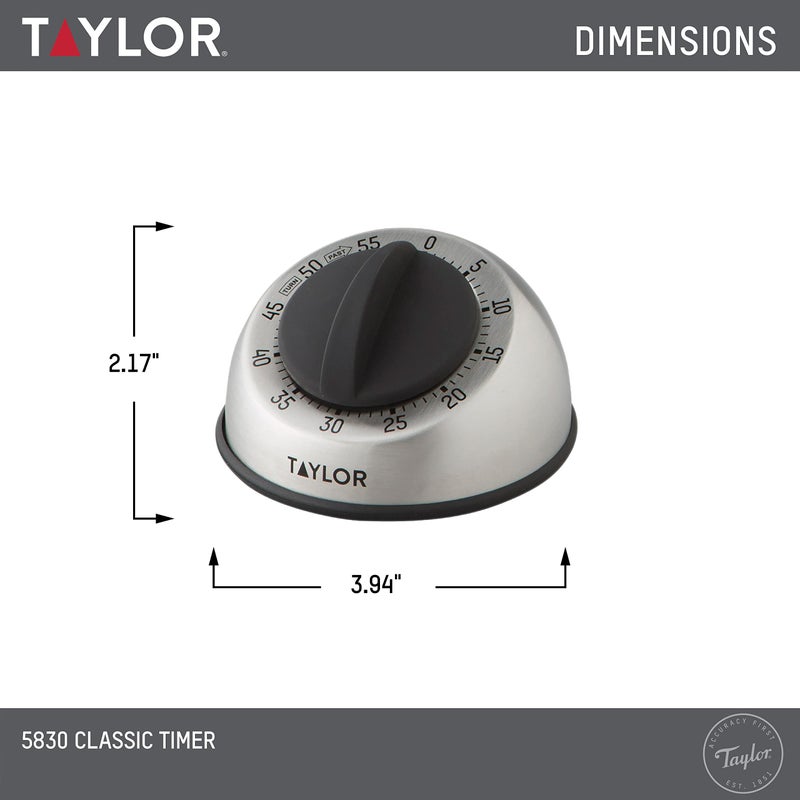 Taylor RA14276 Mechanical Stainless Steel Timer for School, Learning, Projects, and Kitchen Tasks, One Size, Multicolor - Image 4