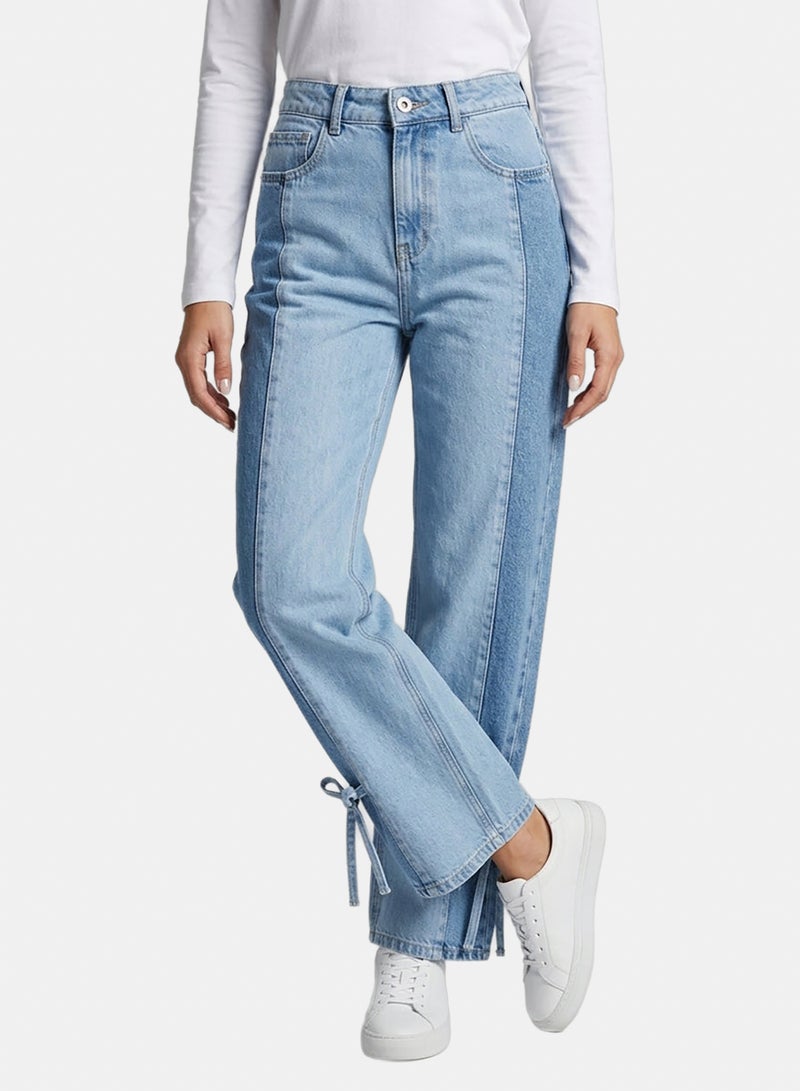 Carina Two-Tone Denim Pants - Image 1