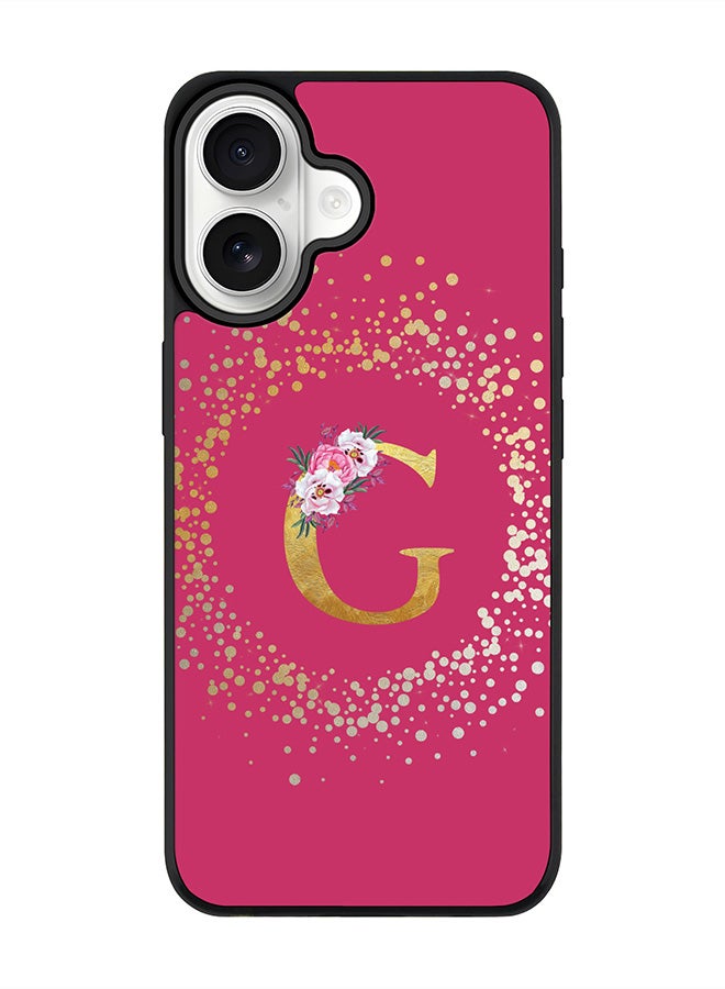 Stylizedd iPhone 17 Case, [Compatible with MagSafe] Slim Magnetic cover Phone Case iPhone 17 -Custom Monogram Floral - G ( Deep Pink ) - Image 1
