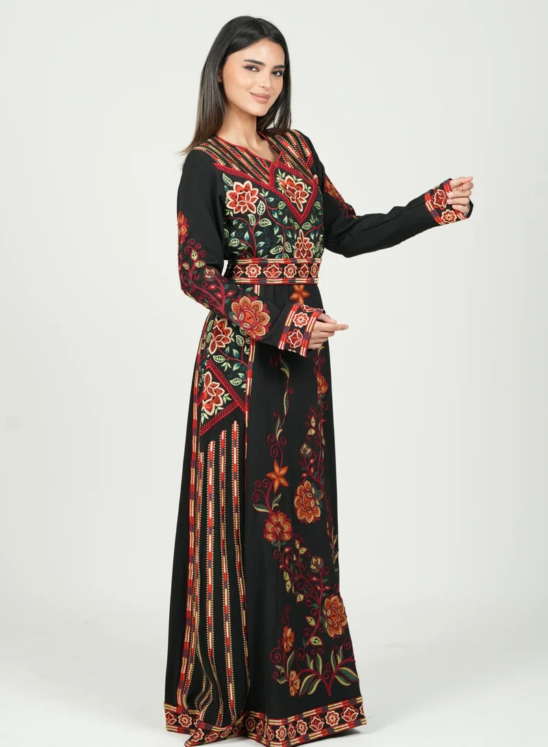 AL BENT AL SHARQIEH printed kaftan jalabiya dress