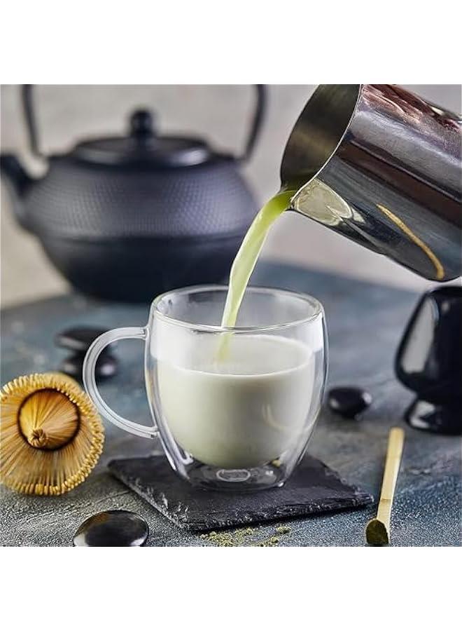 HOOKOR 8 oz Double Walled Glass Coffee Mugs, Clear Cappuccino Glass Mug Set of 4, Double Insulated Glass Coffee Mugs with Handle, Latte Mug, Espresso Mug Cups for HotCold Drinks, Dishwasher Safe - Image 5