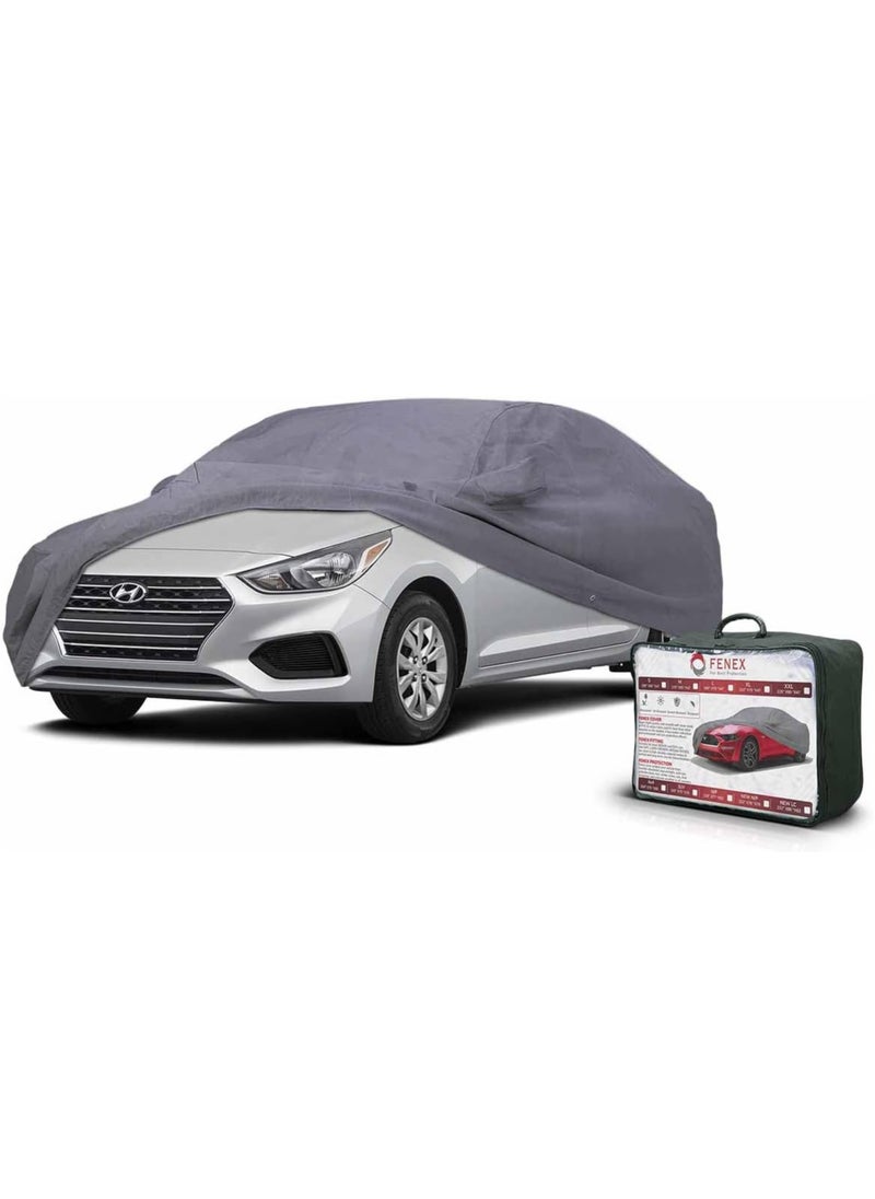 fenex - Fenex Car Cover [Medium] – All-Weather Protection | Waterproof, UV-Resistant, Dustproof, Breathable | Indoor/Outdoor Use | Door Zipper & Mirror Pockets | Fits Sedan cars (431 × 165 × 119 cm) - Image 1