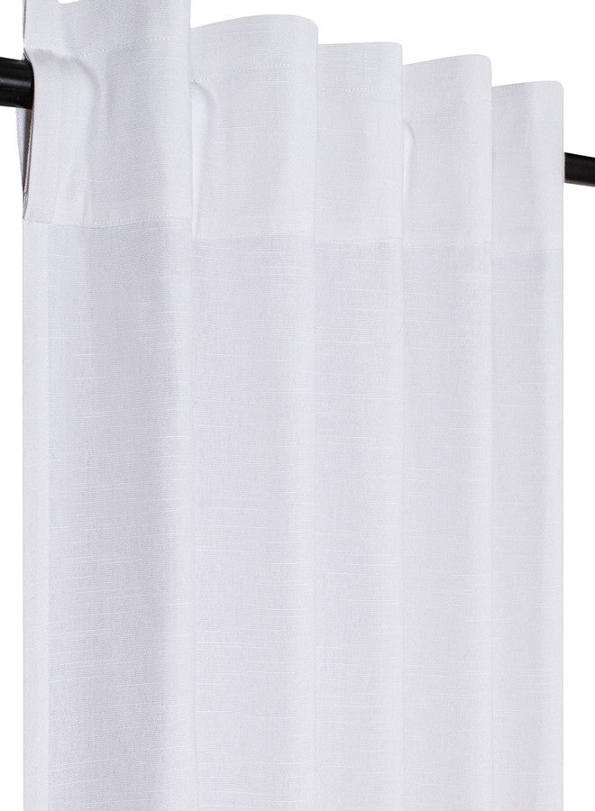 Light & Pro Lightnpro White Cotton Curtains 84 Inch Length - 50x84 Tab Top Farmhouse Drapes for Living Room, Bedroom or Dining, Light Filtering Long Window Curtains Panels (Set of 2) - Image 3