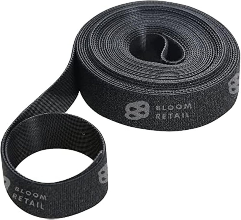 منظم كابلات BR Bloom بطول 5 أمتار، شريط لاصق قابل لإعادة الاستخدام ومرن، لتنظيم كابلات الكمبيوتر والتلفزيون والطاقة وغيرها - أسود
