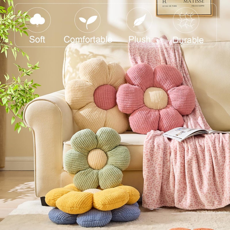 XIAIJIA Flower Pillow Flowers Shaped Pillow Cushion Decorative Daisy Pillow for Bed Cute Throw Pillow Flower Floor Pillow Soft Seat Cushion Pink Cushion 15.7" - Image 5