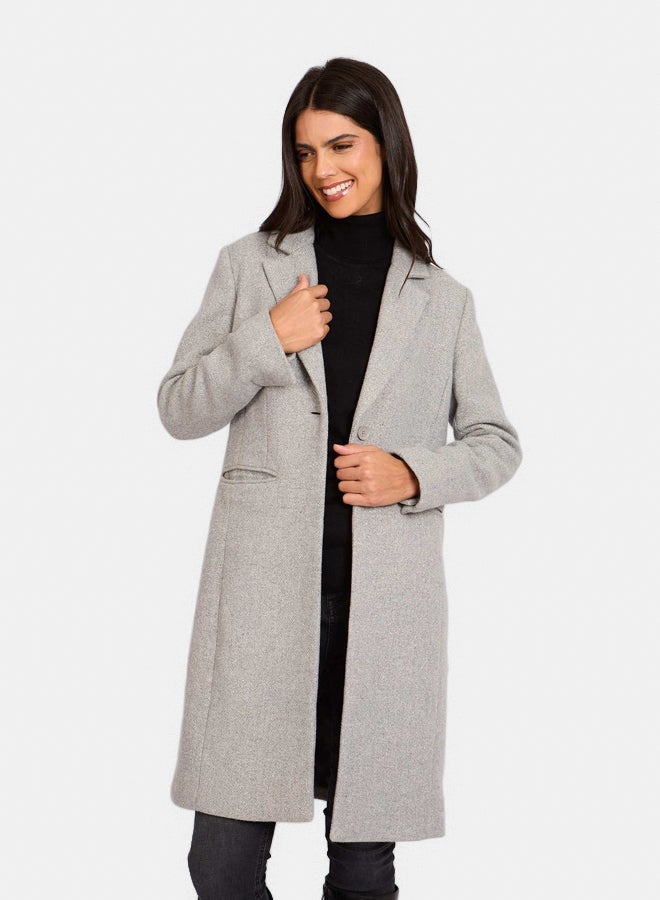 DALYDRESS Women Regular Fit Coat - Grey 