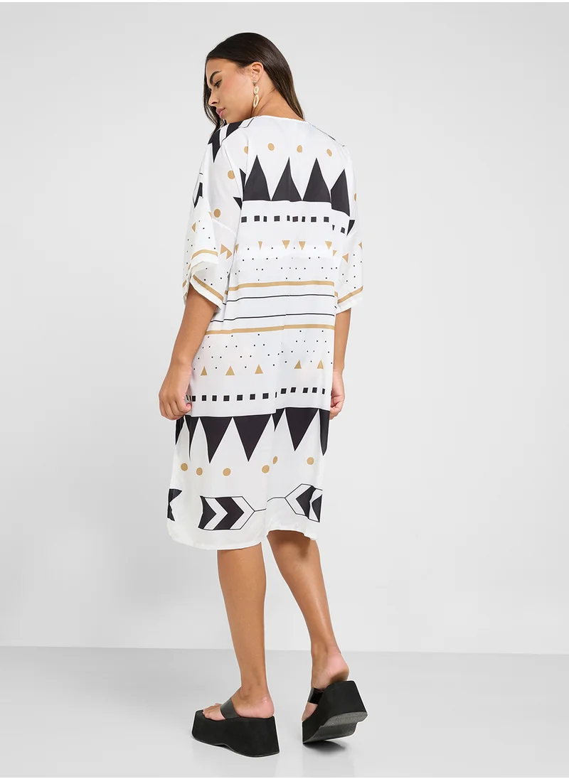 Ginger Printed Beach Cover Up