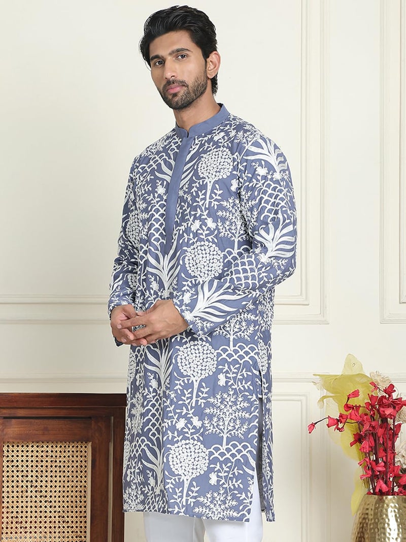 jompers قمصان جومبرز المطرزة بالزهور من مزيج الحرير للرجال - Image 3