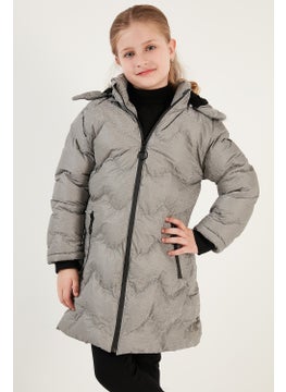Lela Plush Lined Faux Fur Collar Removable Hooded Winter Coat Girls' Coat 5761905  - Image 2
