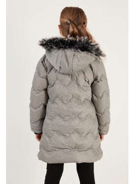 Lela Plush Lined Faux Fur Collar Removable Hooded Winter Coat Girls' Coat 5761905  - Image 4