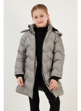 Lela Plush Lined Faux Fur Collar Removable Hooded Winter Coat Girls' Coat 5761905  - Image 5