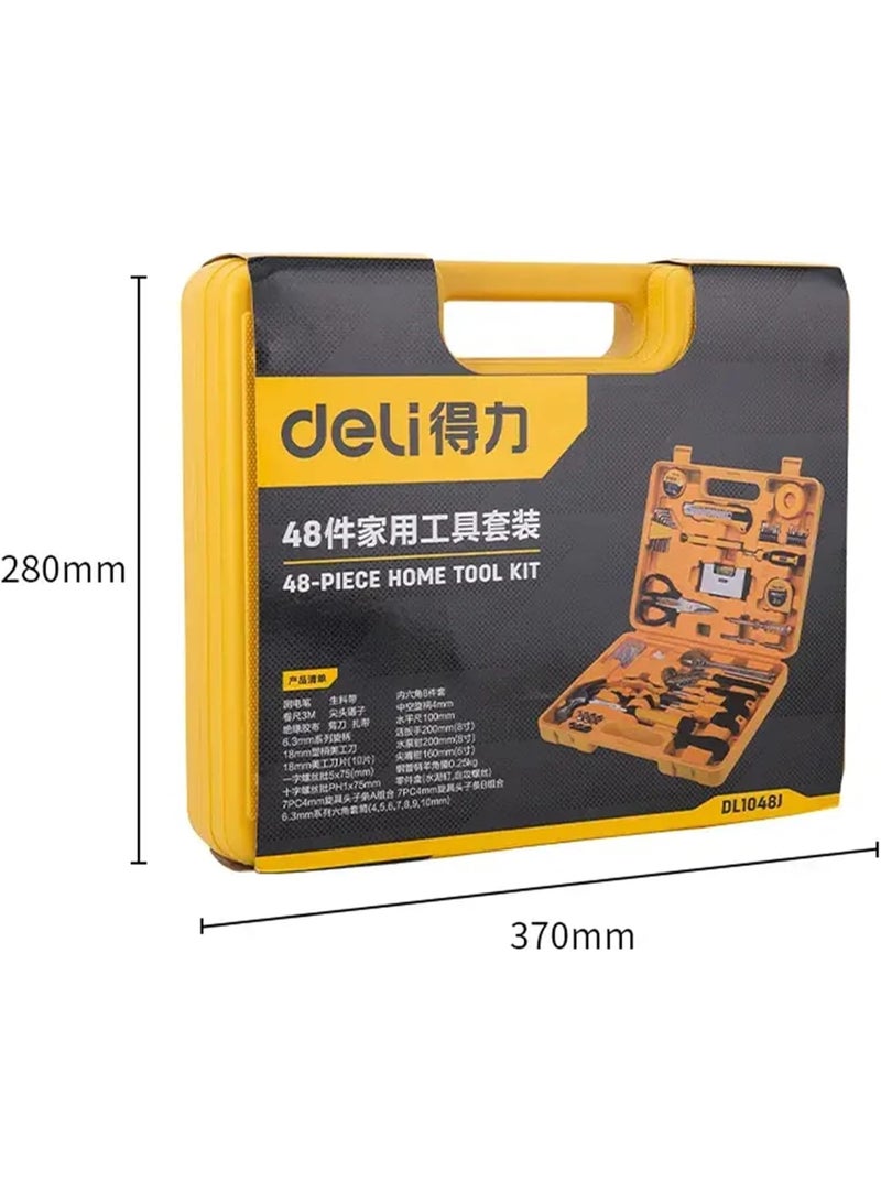 Deli 48-Piece Household Tool Kit DL1048J - Complete Home Repair Set with Screwdrivers, Pliers, Hammer & More - Durable DIY Tools for All Projects in UAE - Image 3