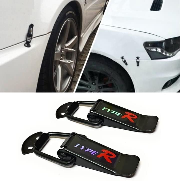 AutoBizarre Car Bumper Security Hook Lock Clips Kit Quick Release Fasteners Type R Bumper Clips for Car Bumpers, Fenders, Trunk and Hatch Lids Compatible with All Cars (Set of 2) - Image 2