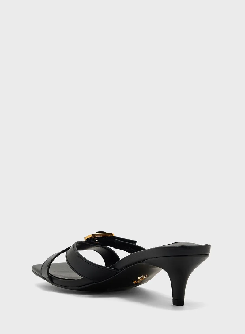 STEVE MADDEN Cross Strap Mid Heel Sandals