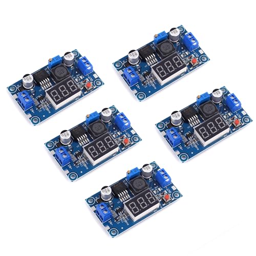 Teyleten Robot LM2596S LM2596 with LED Display Voltmeter Buck Converter DC-DC 4.0-40V to 1.25-37V 2A Voltage Adjustable Board Step Down Module Power Supply Module (5pcs) - Image 1