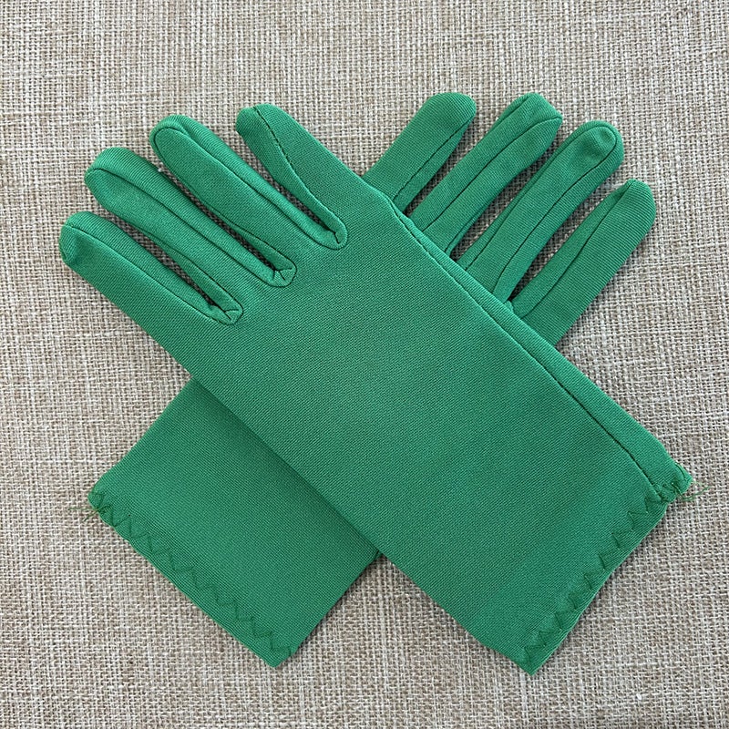 Cross-border short milk silk gloves clothing accessories etiquette gloves summer go out essential Green 