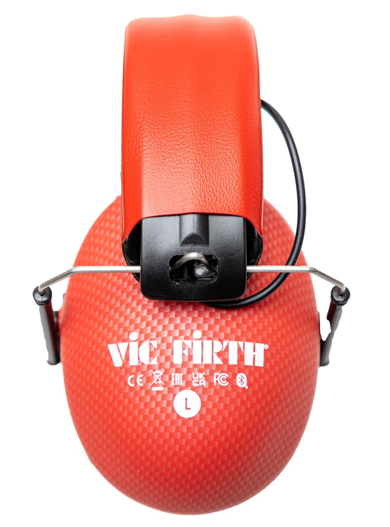 Vic Firth Bluetooth Isolation Headphones, Red (VXHP0012) - Image 4