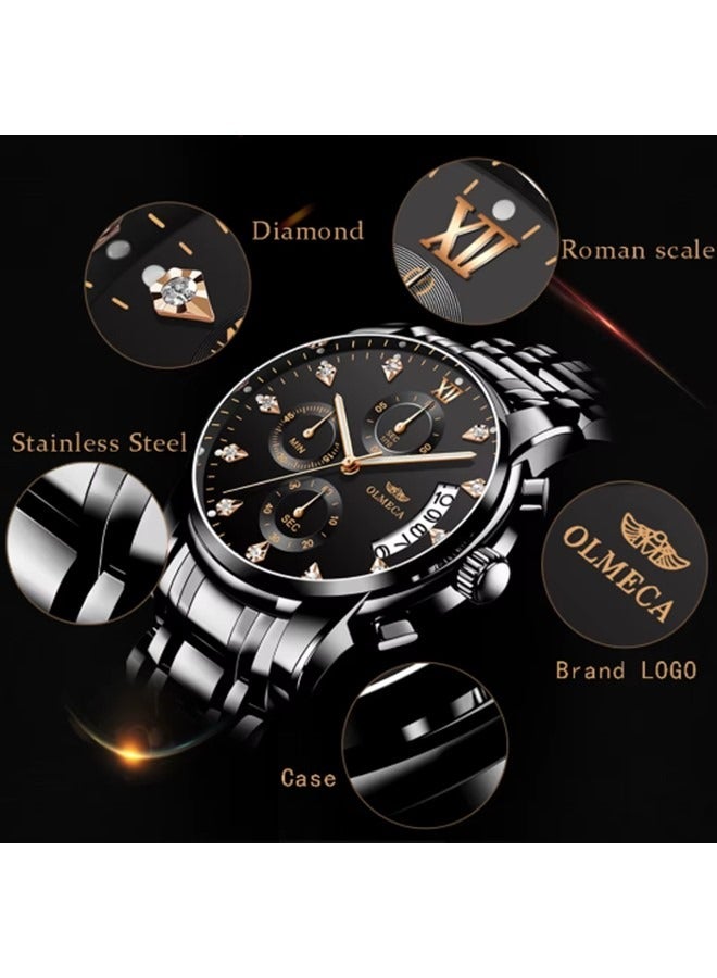 أولميكا ساعة كرونوغراف Olmeca للرجال مقاومة للماء بتصميم فاخر ودقة في تحديد الوقت وبنية متينة - Image 3