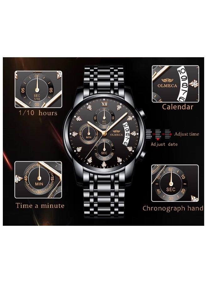 أولميكا ساعة كرونوغراف Olmeca للرجال مقاومة للماء بتصميم فاخر ودقة في تحديد الوقت وبنية متينة - Image 4