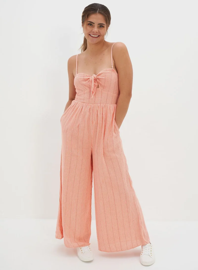 American Eagle Front Knot Wide Leg Jumpsuit