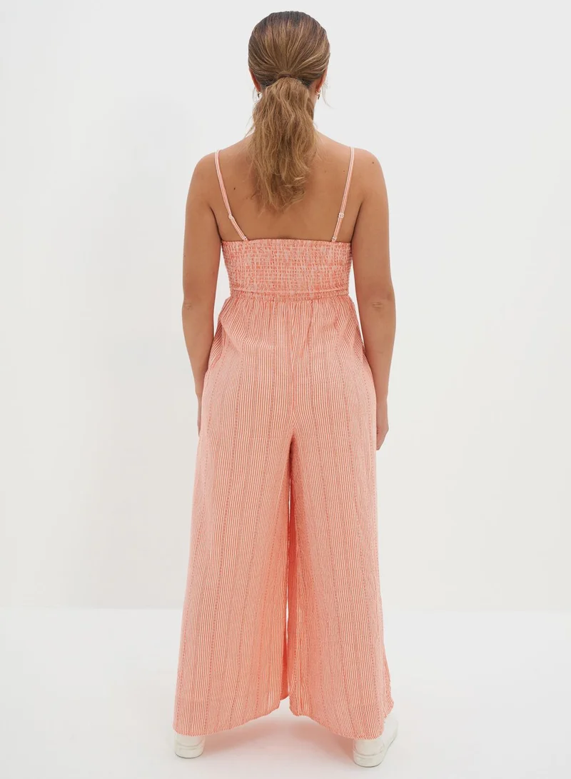 American Eagle Front Knot Wide Leg Jumpsuit