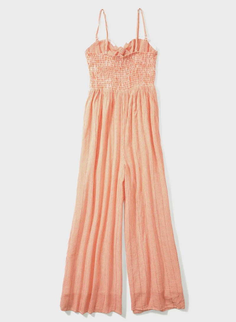 American Eagle Front Knot Wide Leg Jumpsuit