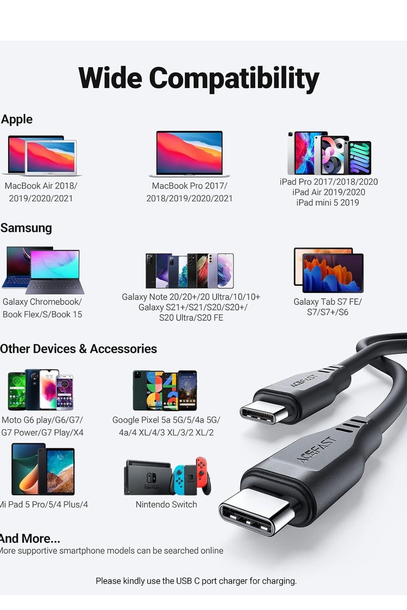 AceFast C3-03 - USB-C to Tpe Charging Data Cable 1.2 Meter , Compatible With Samsung, Huawei, Xiaomi, Oppo - Black - Image 5