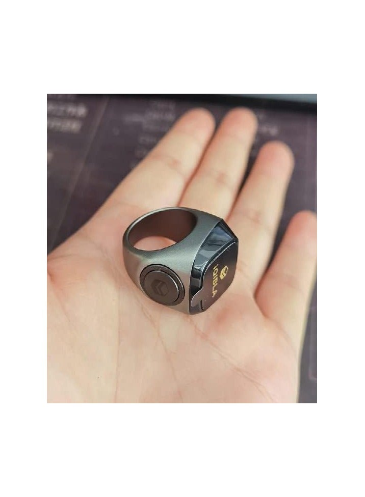 iQIBLA Smart Tasbih Zikr Ring {Space Grey - Metal - Oled Display - Prayer Timing Reminder 22mm - Image 4