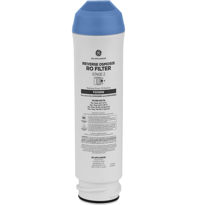 GE Membrane Filter Compatible with Select GE Under Sink Filtration Systems Including GXRQ18NBN GNRQ18NBN GXRV40TBN Replace Every 12 Months FQ18MN - Image 2